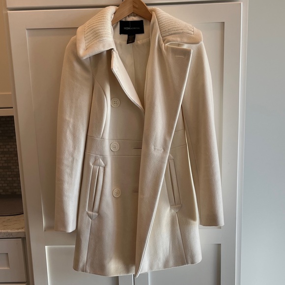 Moda International Jackets & Blazers - Moda International Womens Double breasted Ivory Wool Coat sz 2